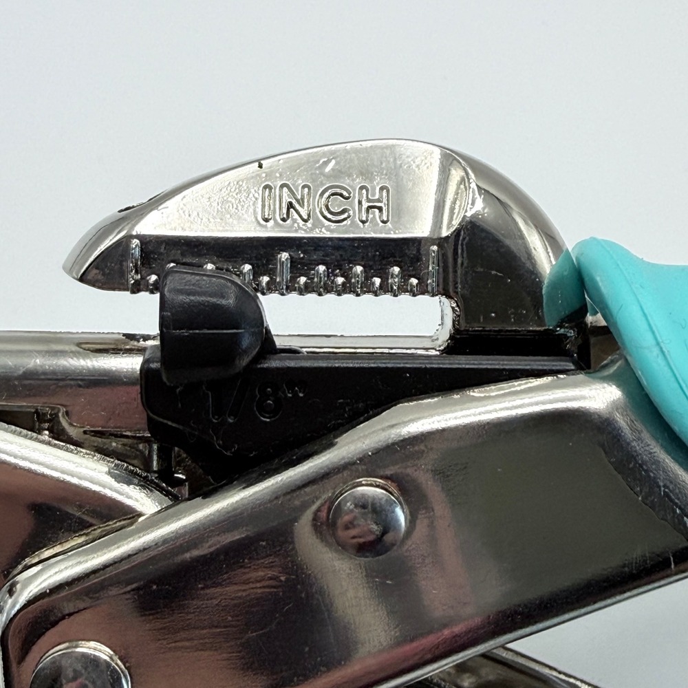We R Memory Keepers Crop-A-Dile Hole Punch and Eyelet Setter Teal Handle - Picture 6 of 8